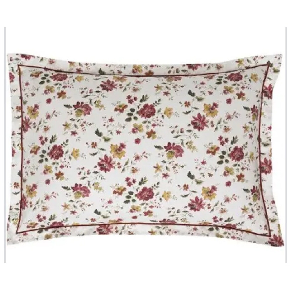NEW Anne de Solene‎ King Sham 22x37" Anna Pattern Floral 100% Cotton